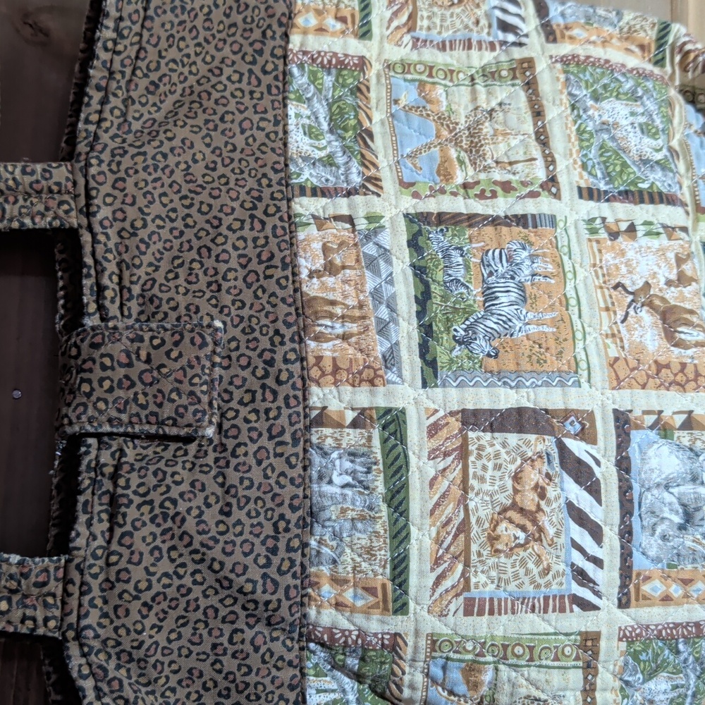 Source Unknown Quilted Patchwork Tote In Brown, T… - image 2